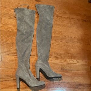 Stuart Weitzman Taupe Over-the-Knee Boots
